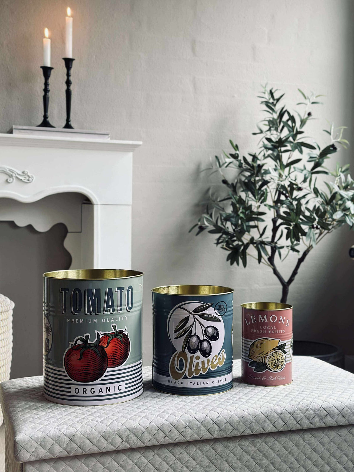 Blikken met Italiaanse print - Set van 3 stuks
