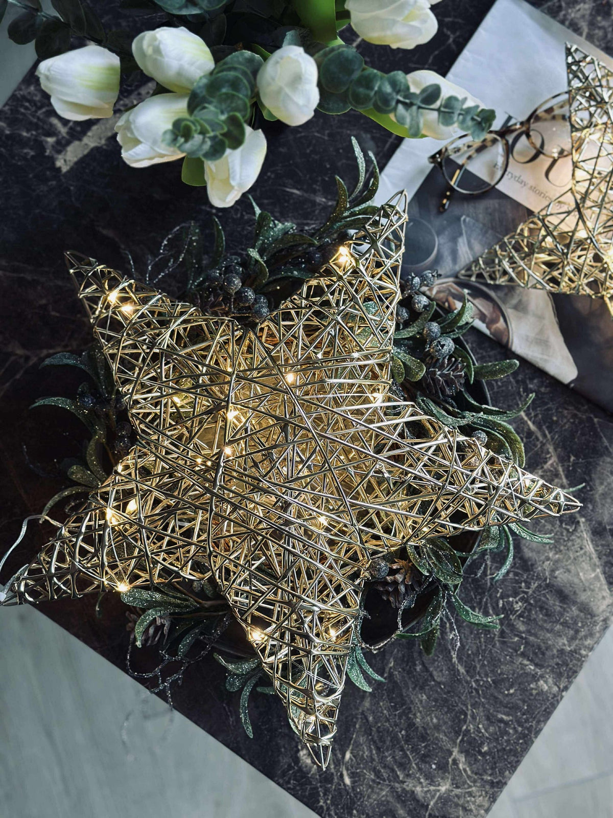 Ster met LED-licht - Gold