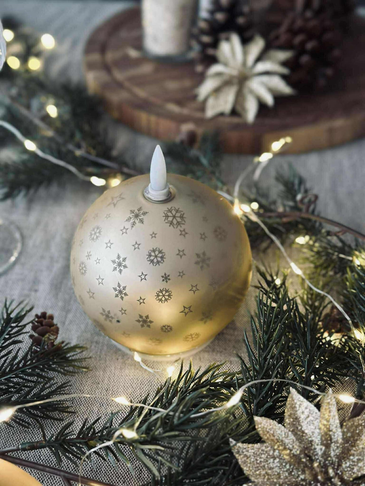 Kerstkaars Gold XMAS 10 cm