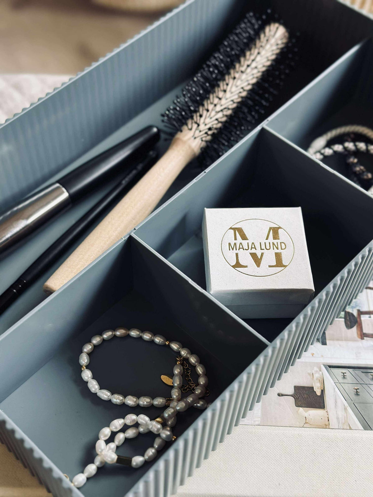 Makeup organizer met vakverdeling - Grijs