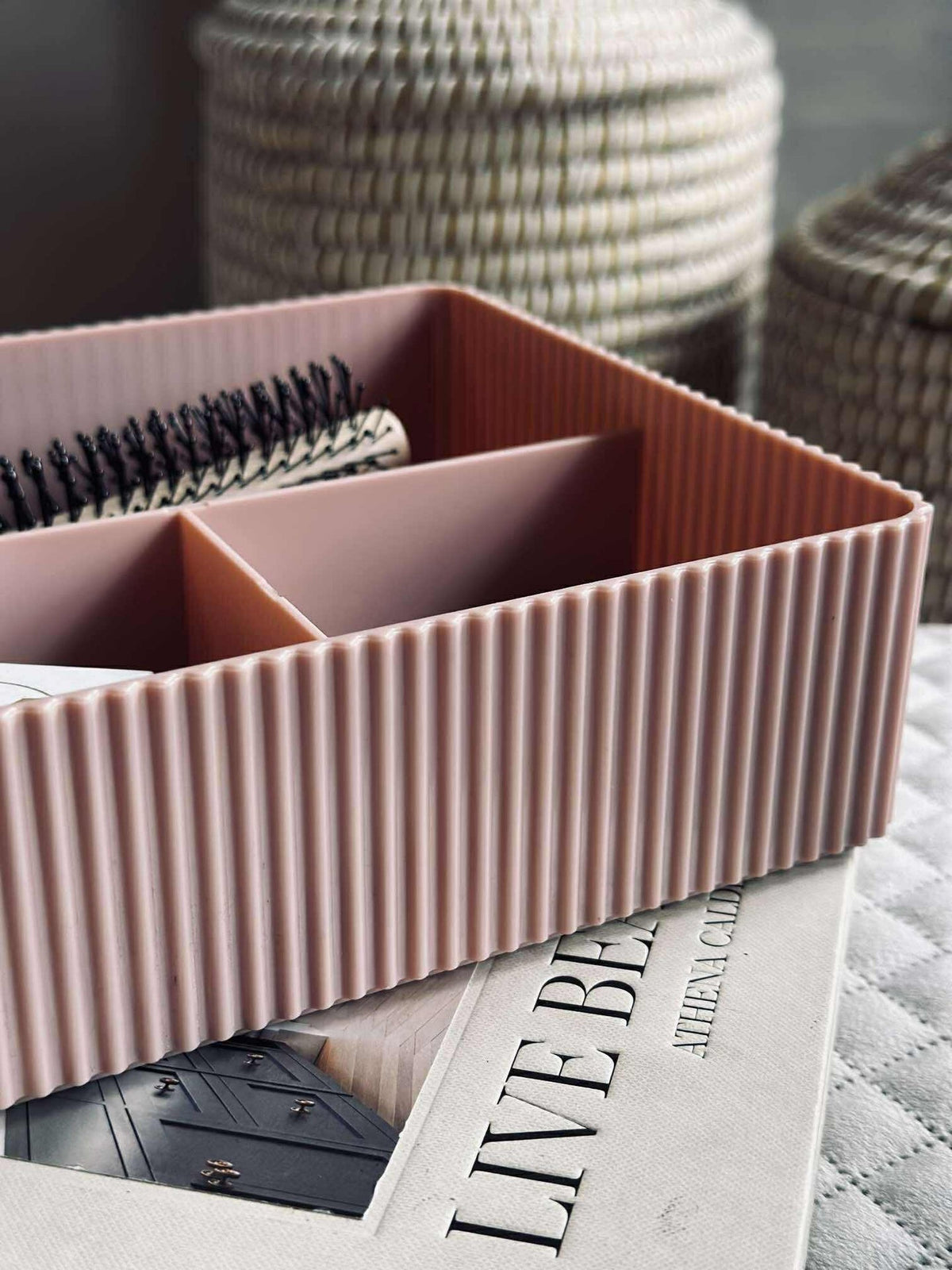 Make-up organizer met vakverdeling - Roze