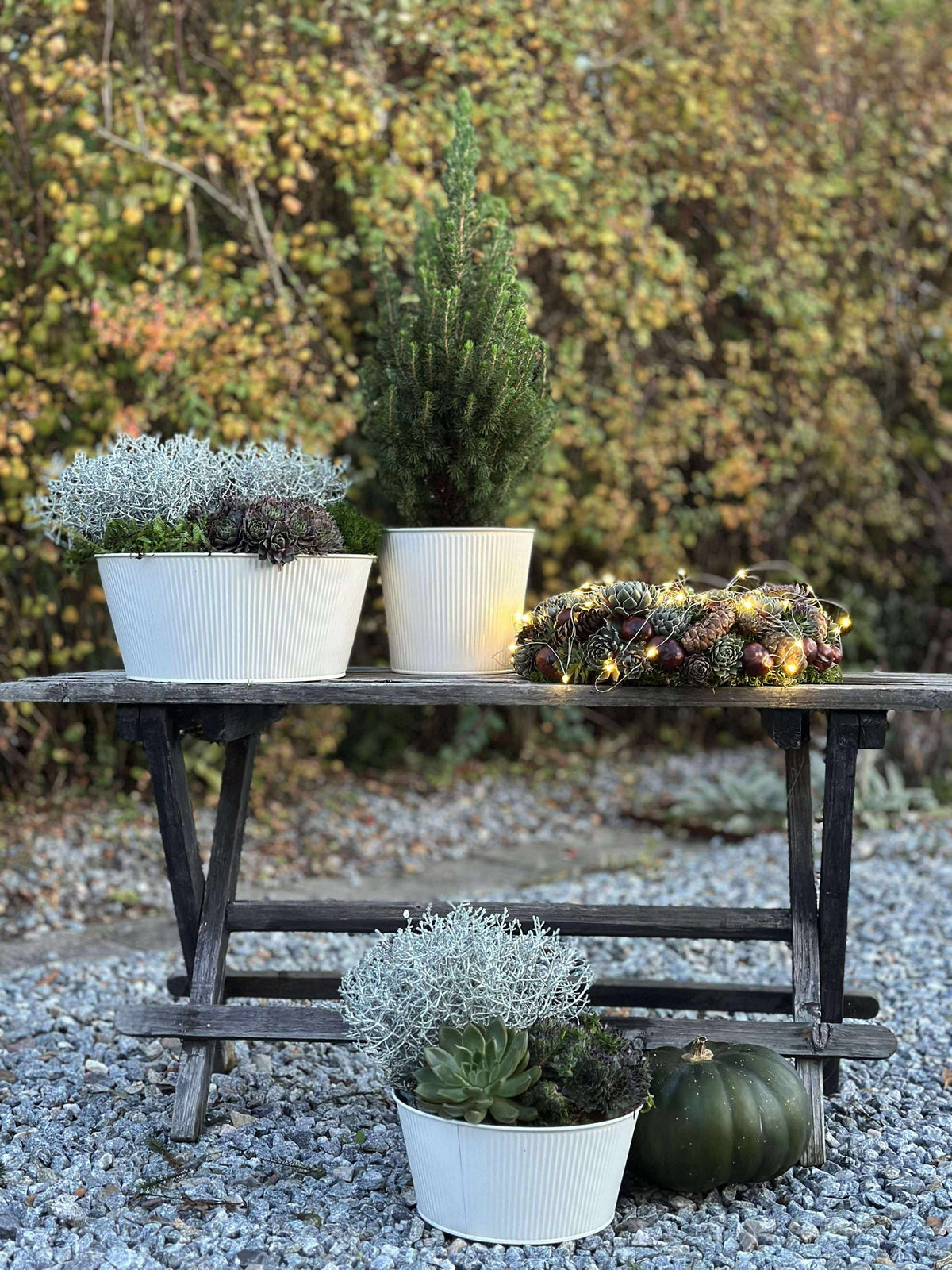 Bloempot met ribbels - Wit