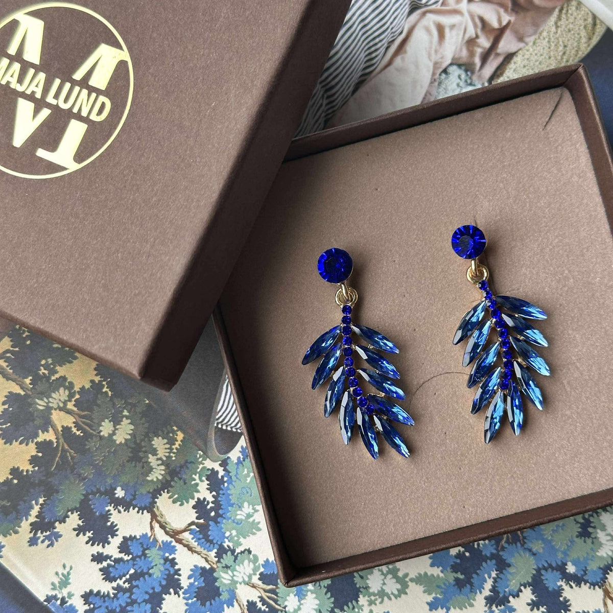 Oorbellen Feather - Royal blue