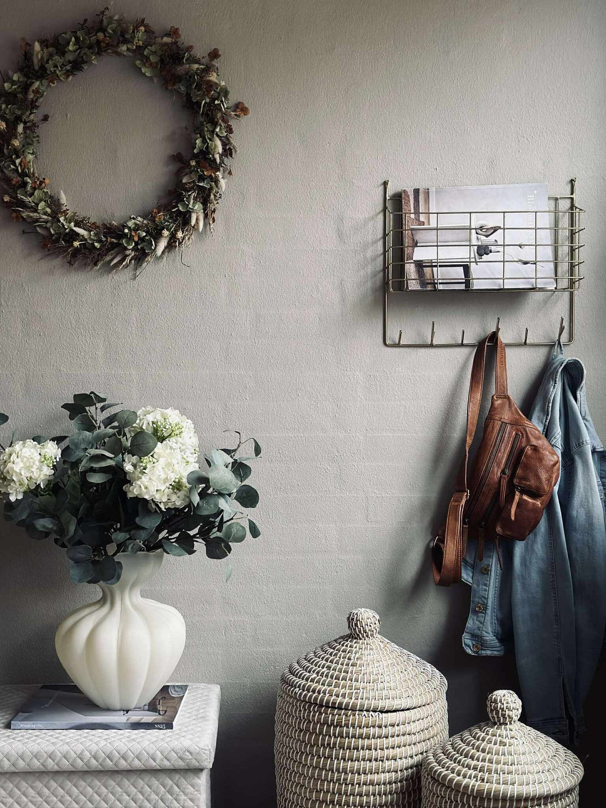 Wandplank met haken - Metaal