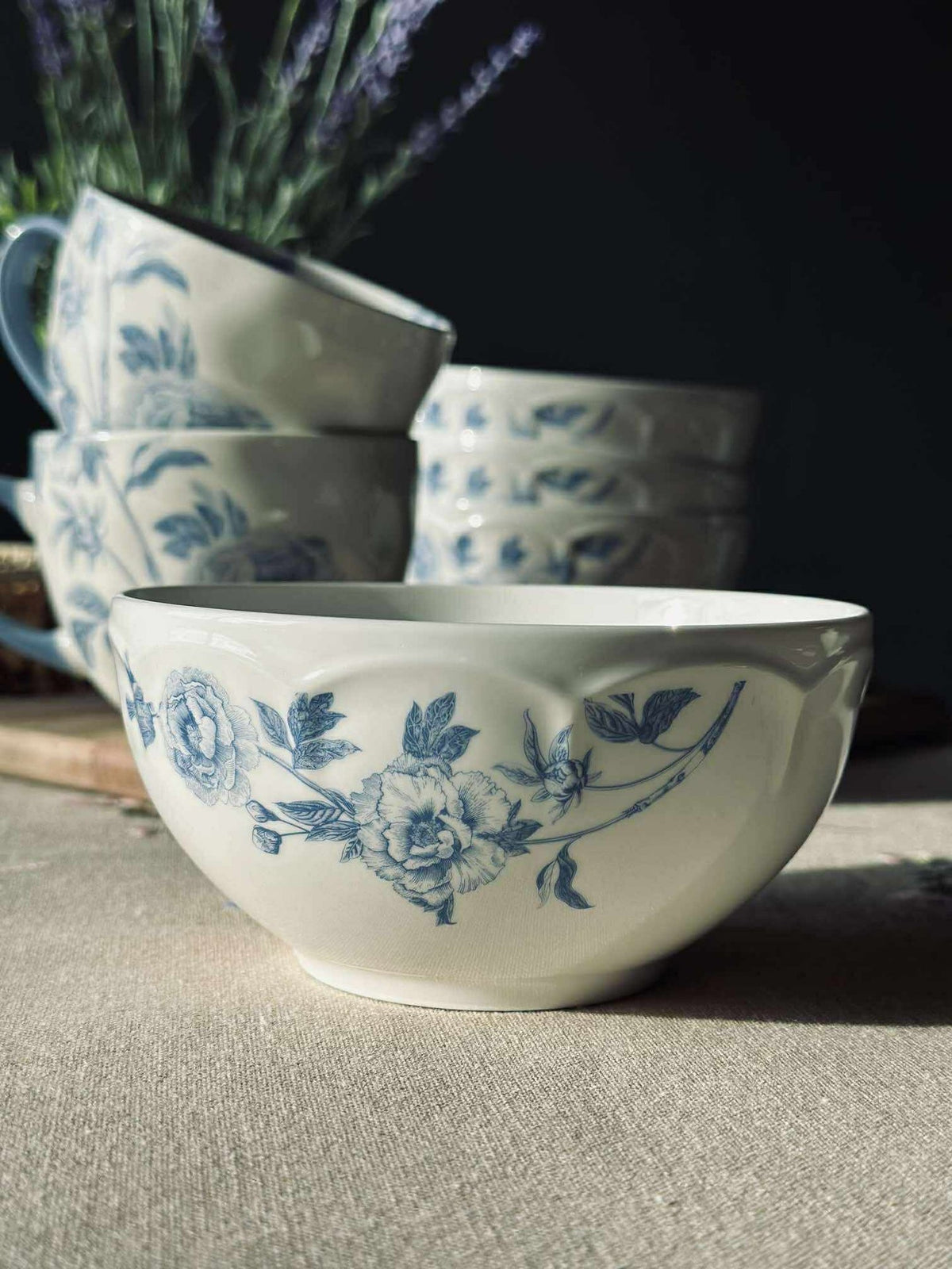 Kom Flora Blauw