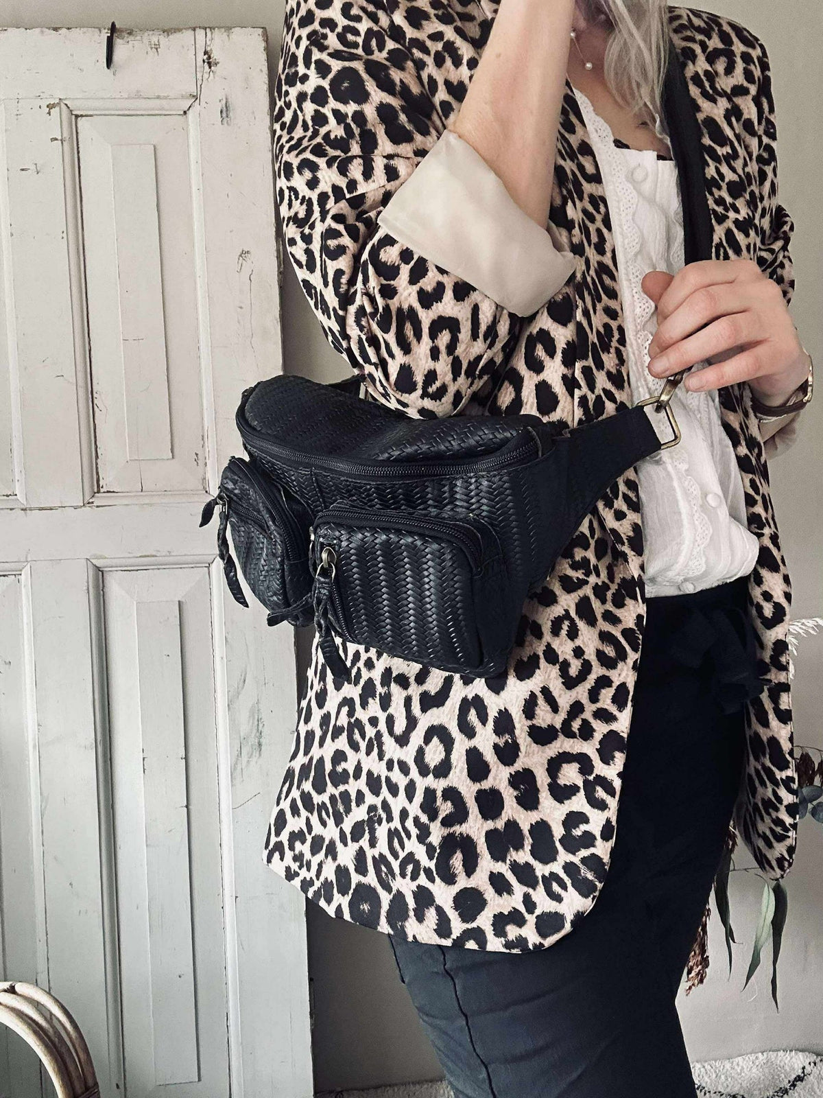 Bumbag Kaya - Zwart gevlochten