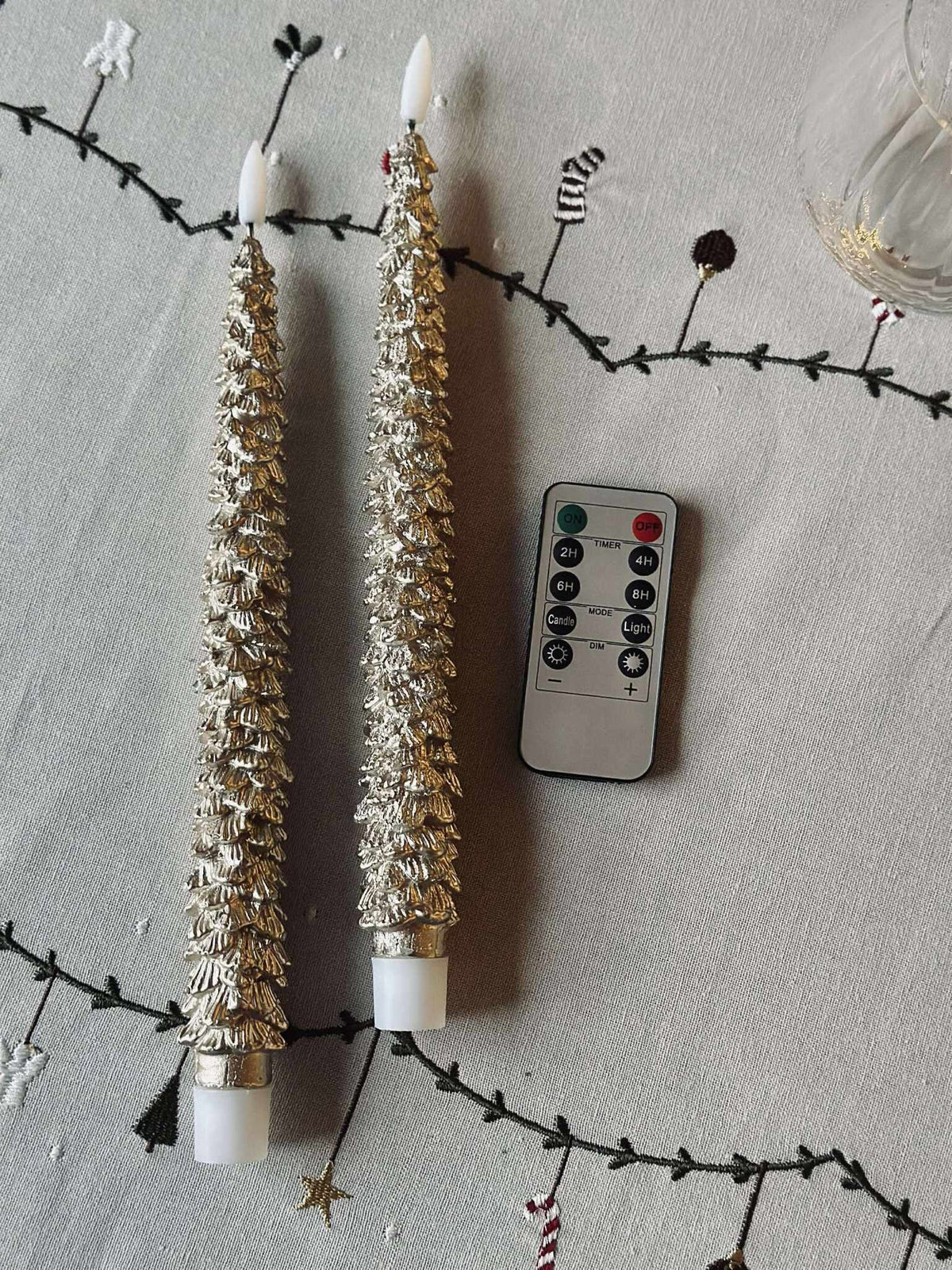 LED Kaarsen 2 st. - Kerstboom goud