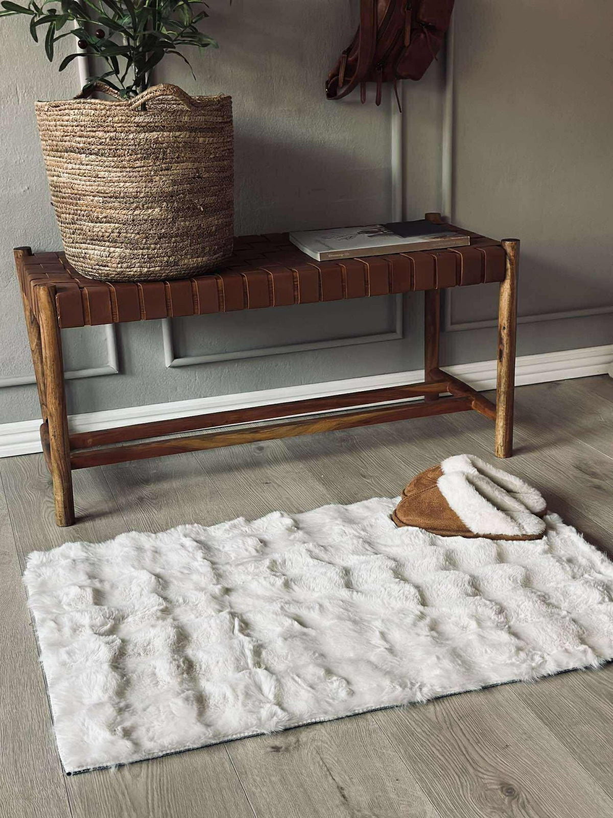 Vloerkleed Pluche - 60x90 Wit