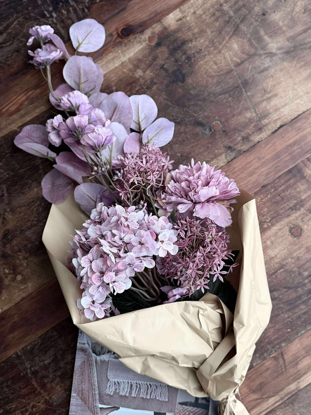 Boeket met hortensia - Lila / roze
