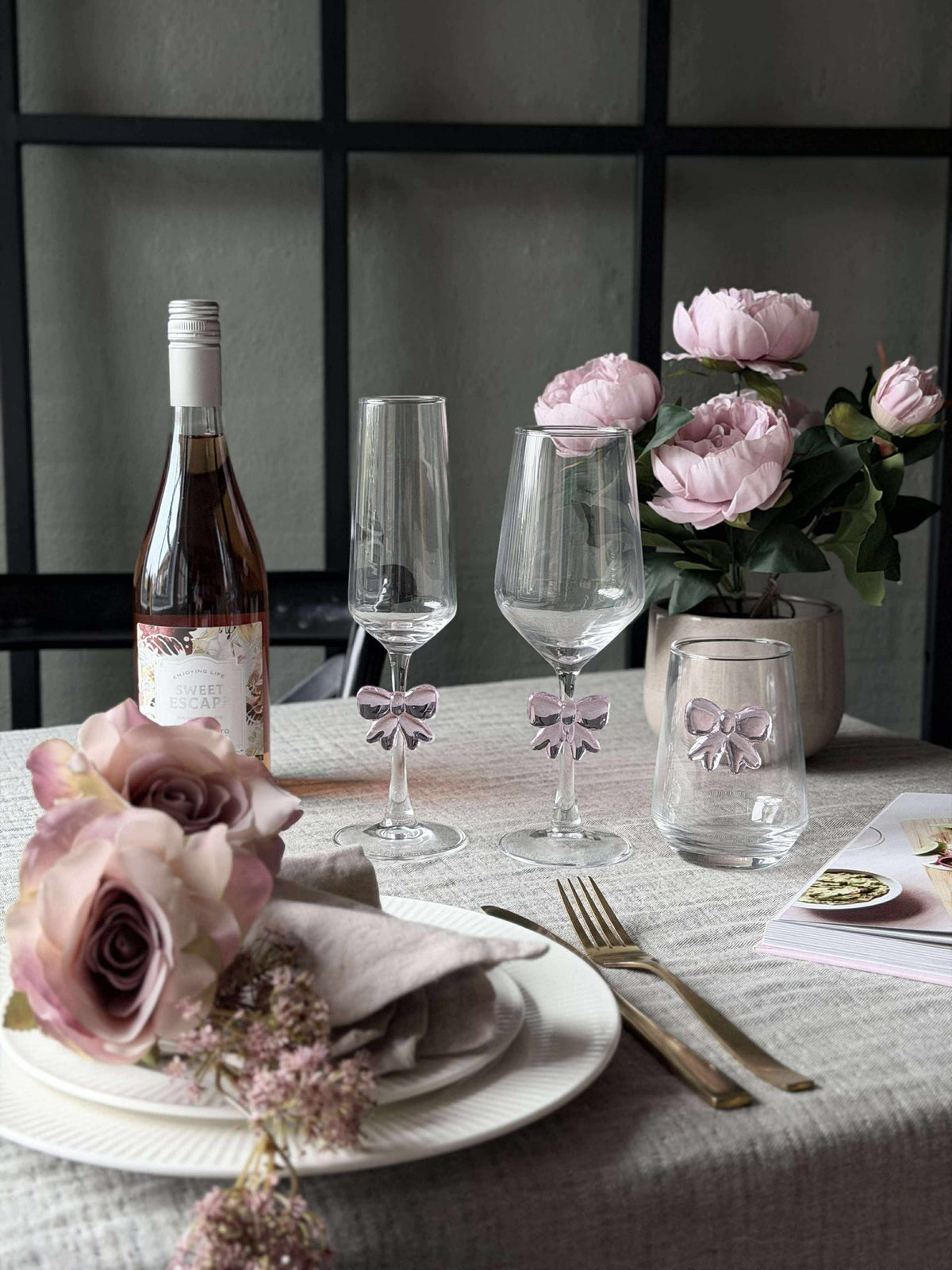 Glas met strik