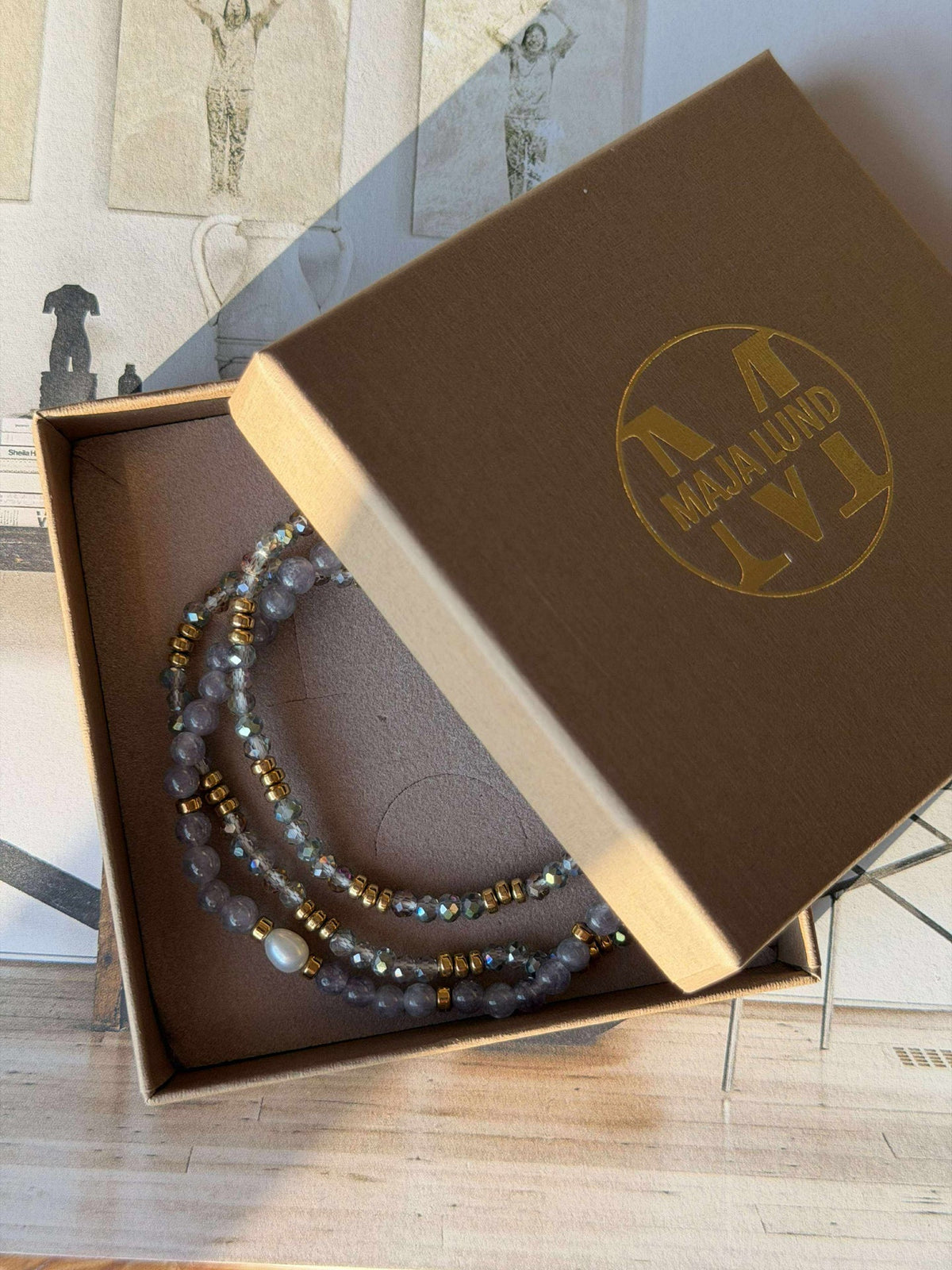 Armband Leah Lavendel/Stone – Set van 3 stuks