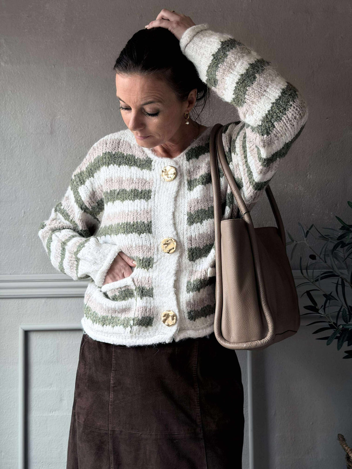 Cardigan Groene streep