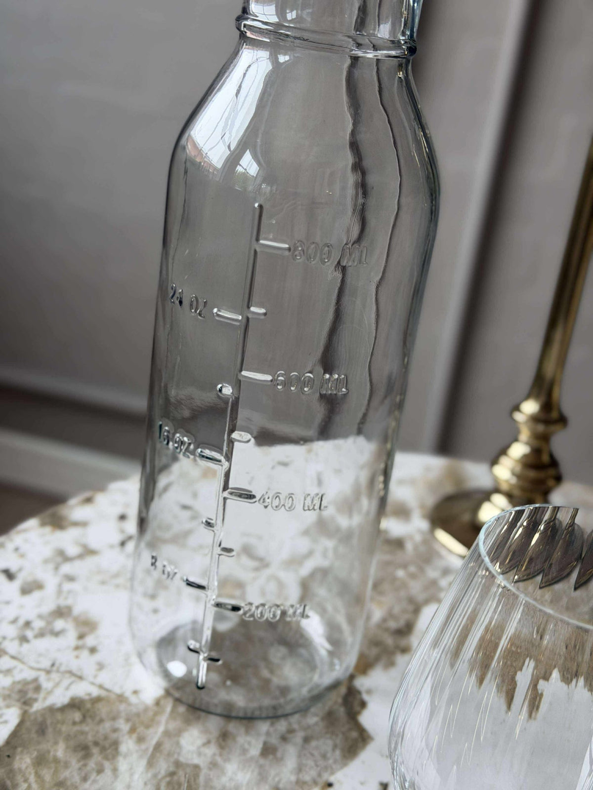 Glazen fles met maataanduidingen - 1000 ml
