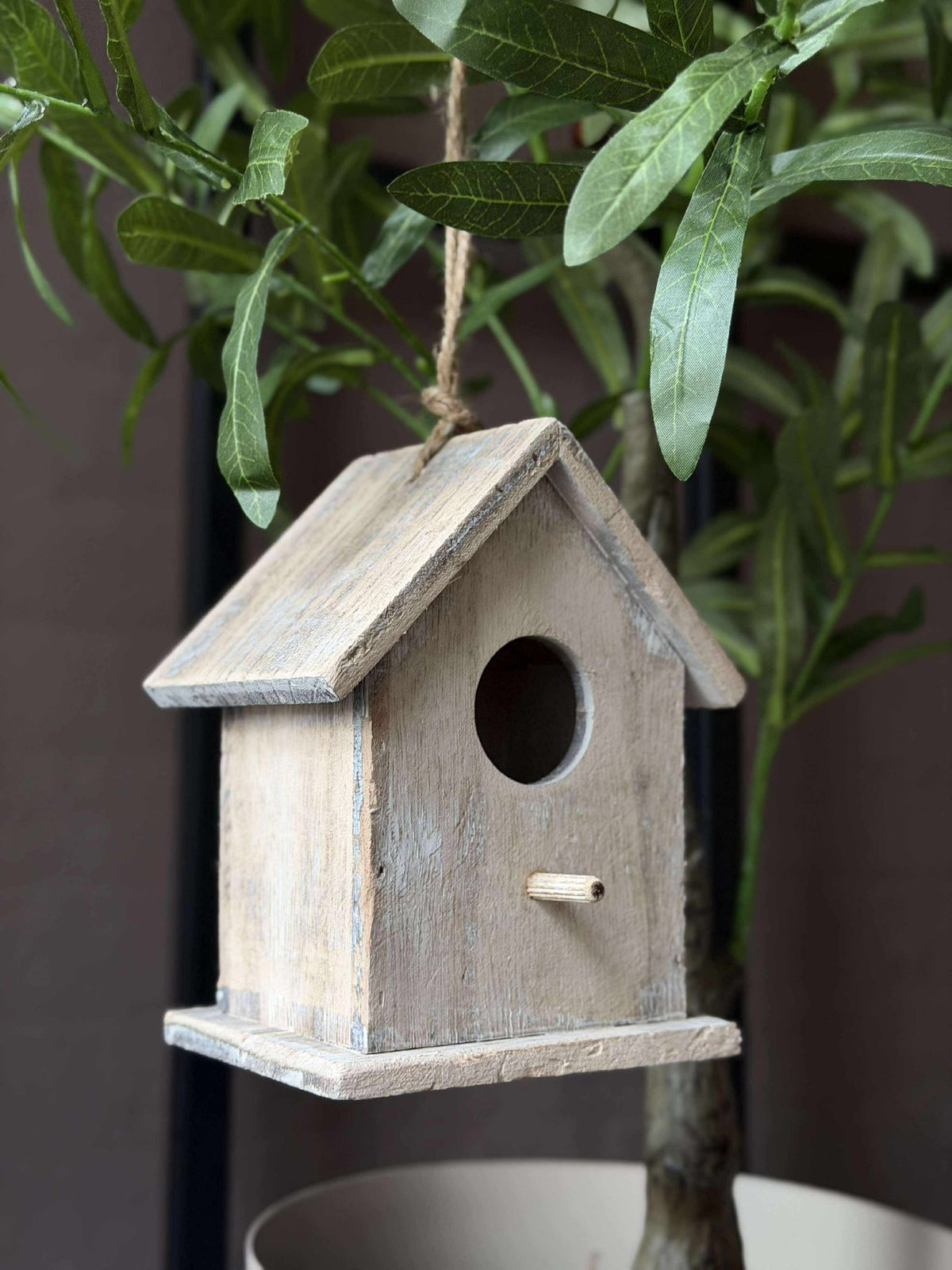 Vogelhuisje van hout - Lichtgrijs