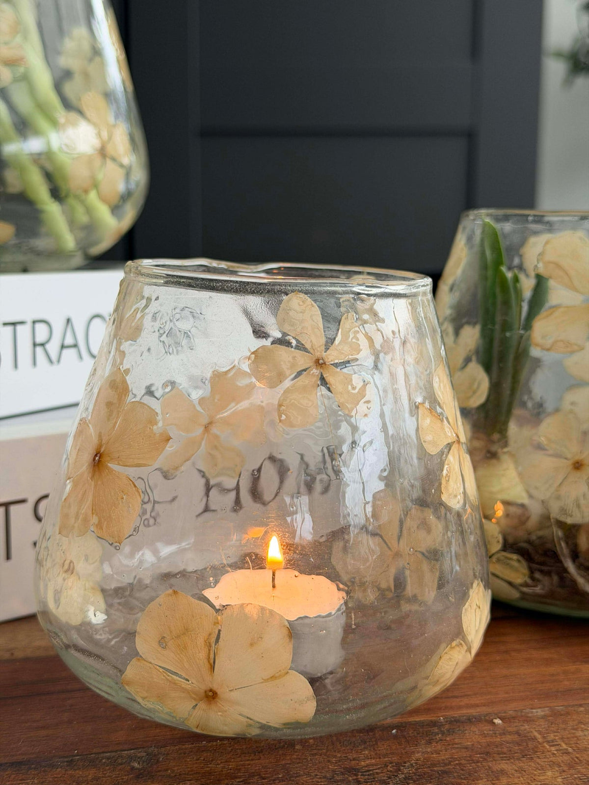 Kandelaar - Glas met bloemen - meerdere maten