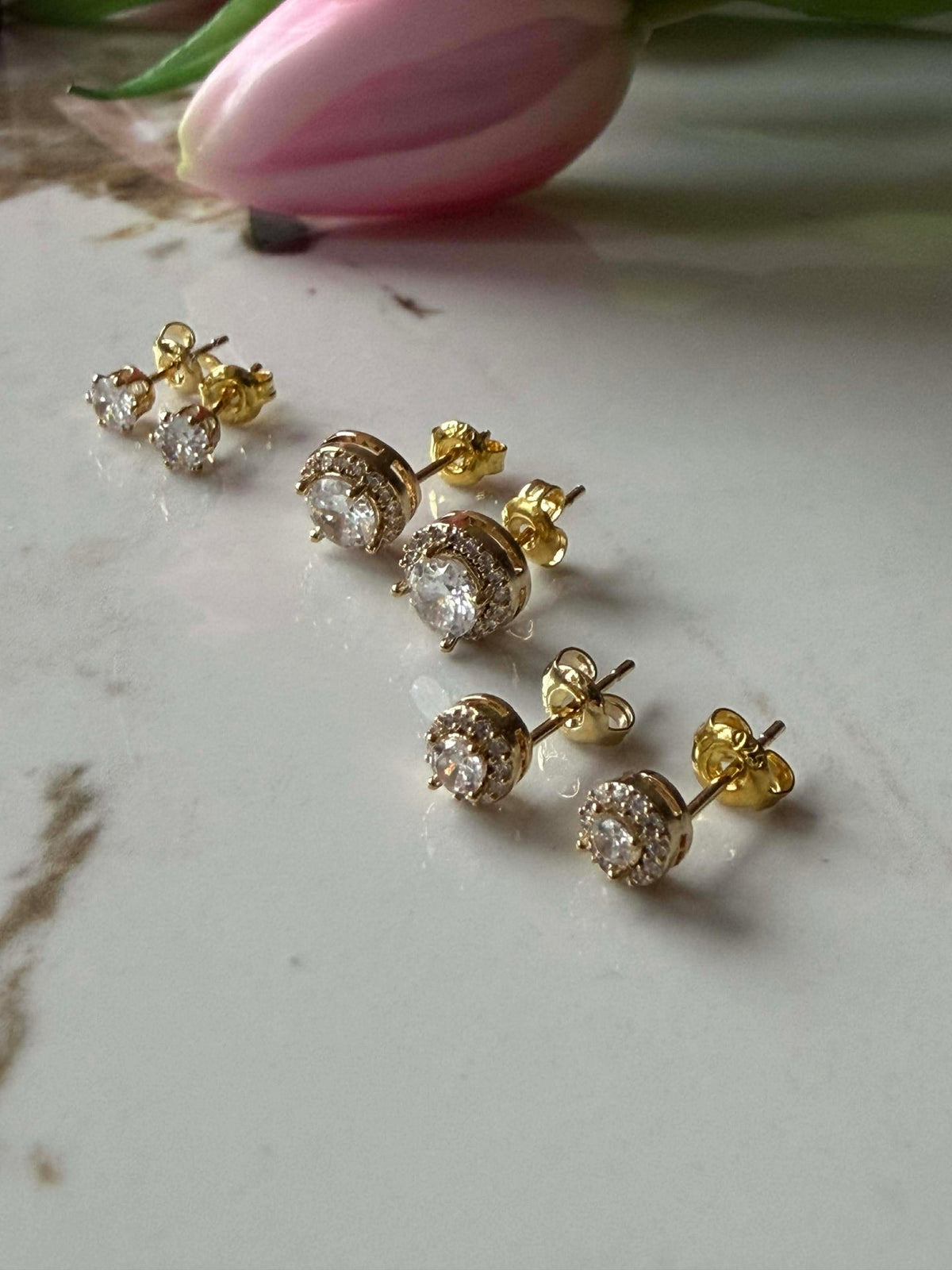 Mix box met 6 oorbellen - Bea 18k verguld