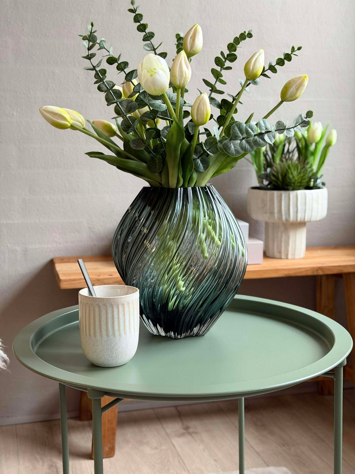 Dienbladtafel - Groen metaal