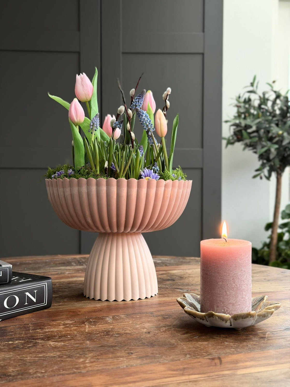 DIY etagère in betonlook - Roze