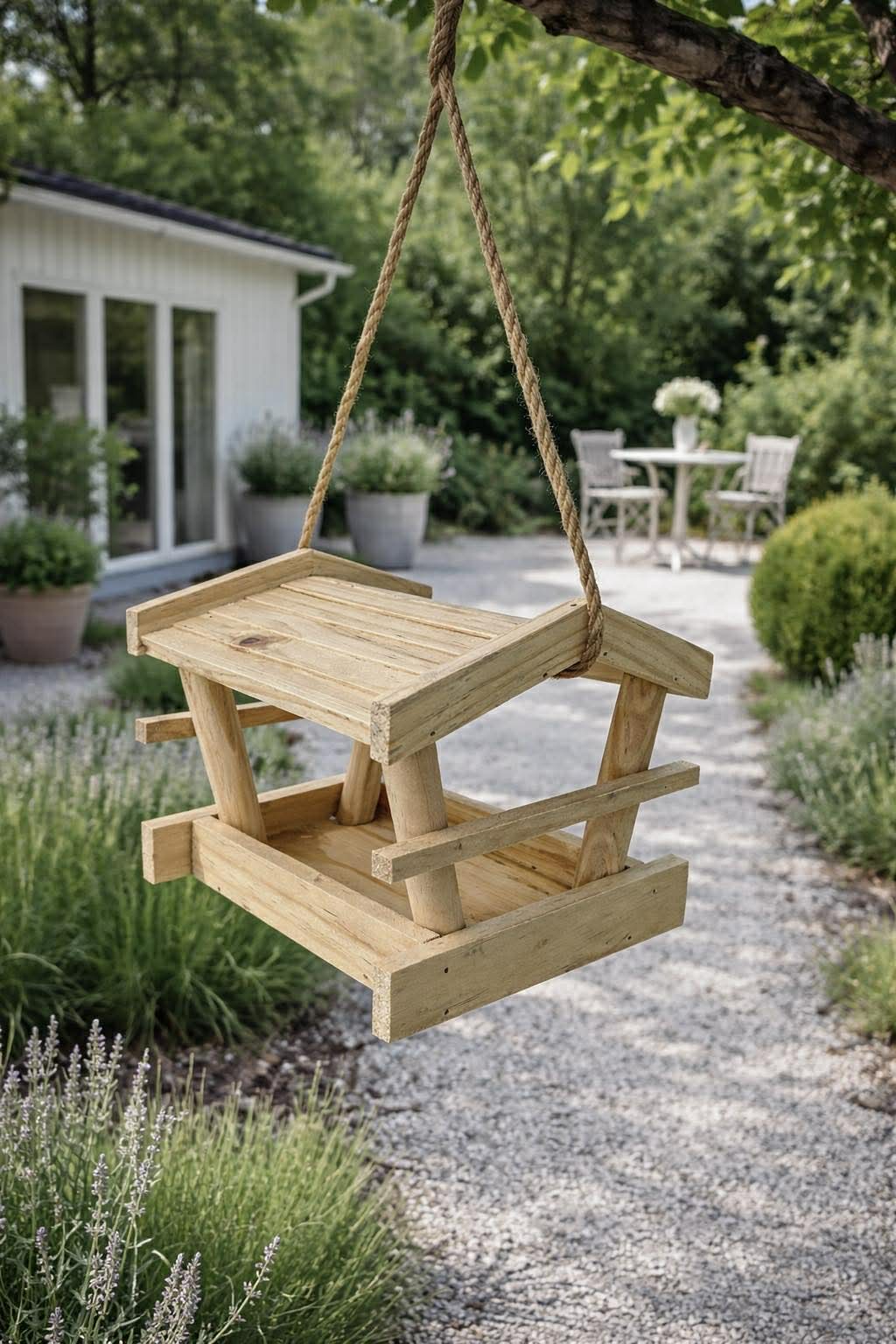 Vogelvoederhuisje van hout