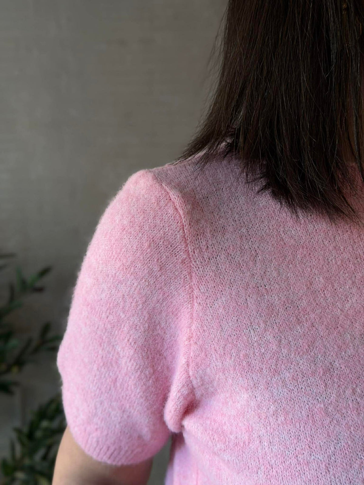 Knit met 3/4-mouwen - Roze