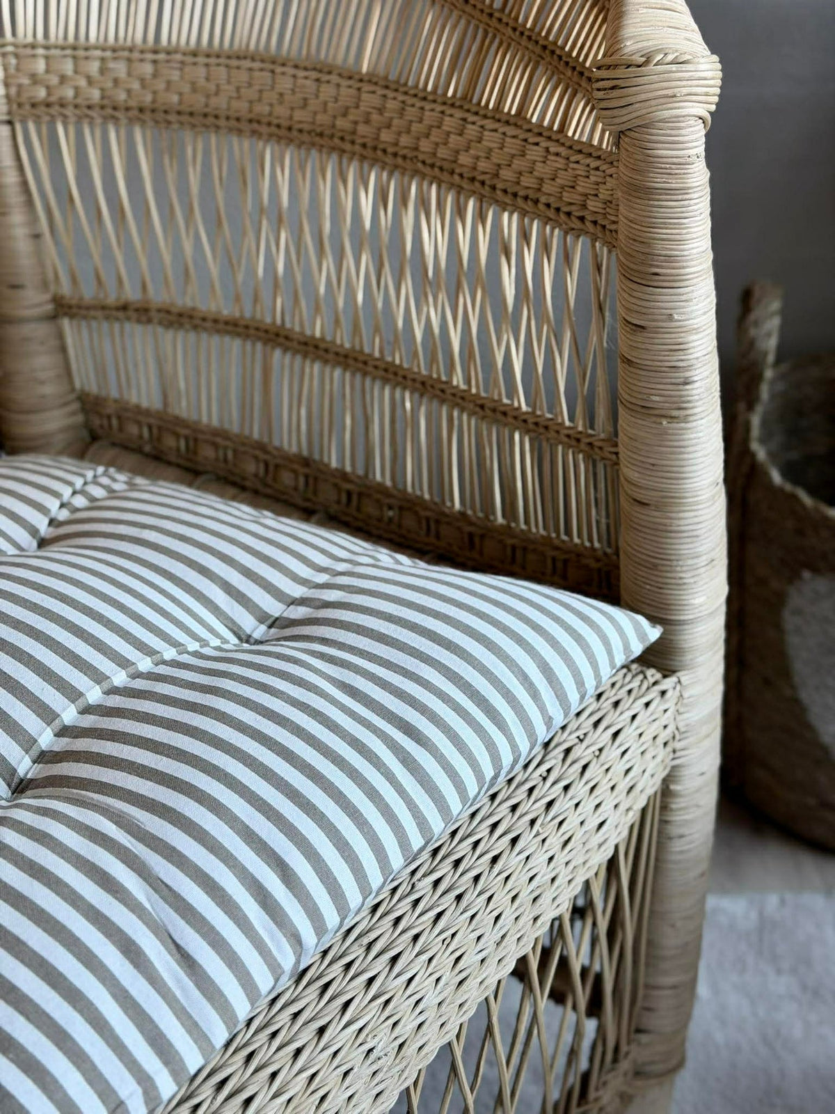 Stoelkussen met vulling - Beige Strepen 40x40cm