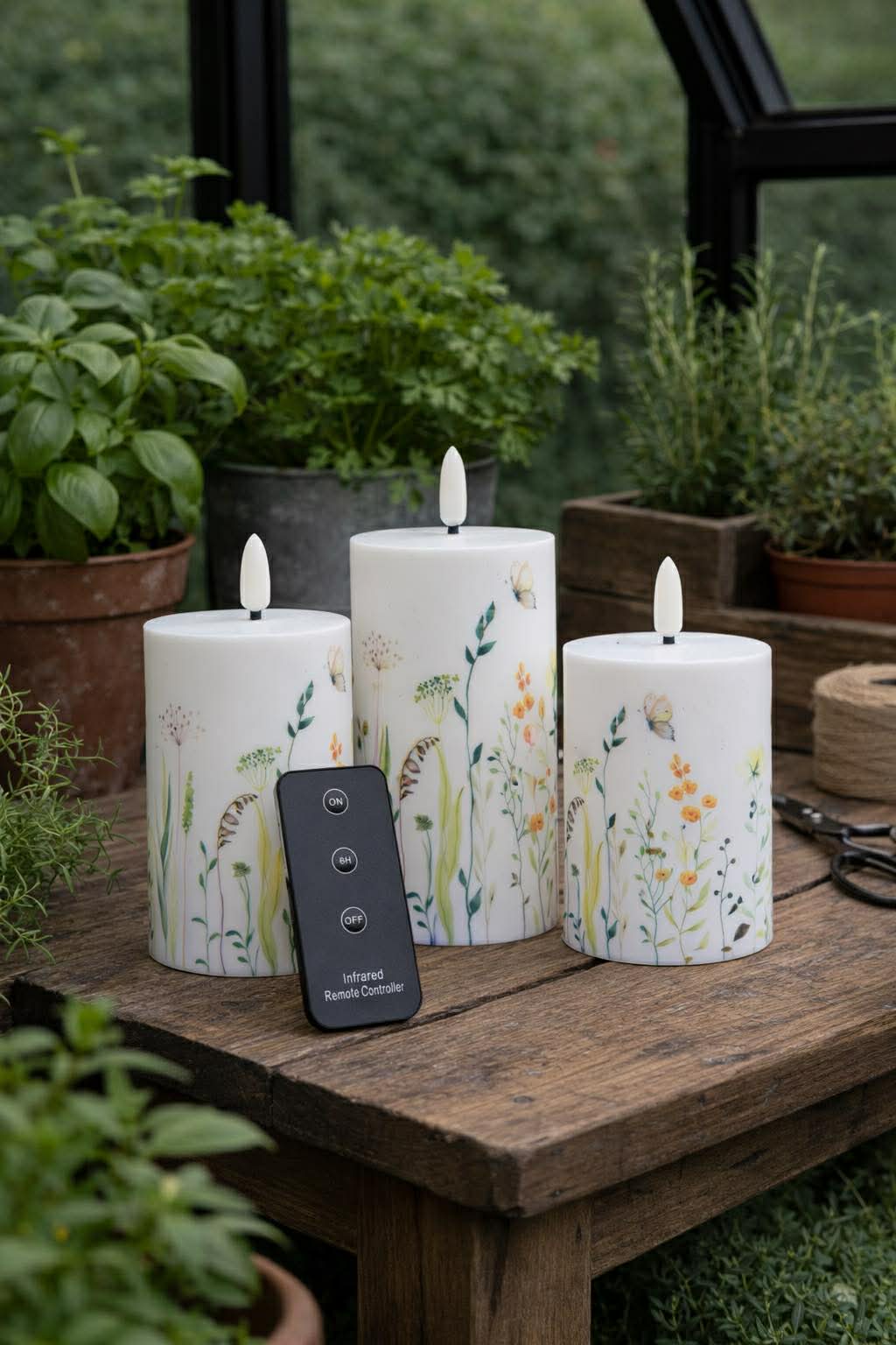 Outdoor Stompkaarsen Wild Flower - Set van 3 st.