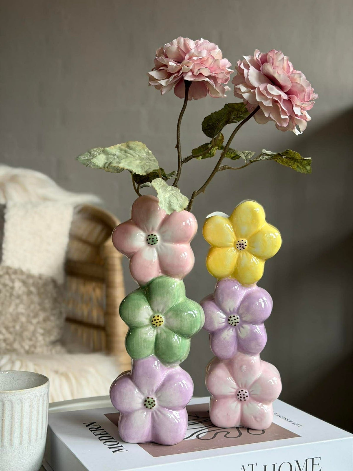 Vaas met pastelbloemen - Color mix
