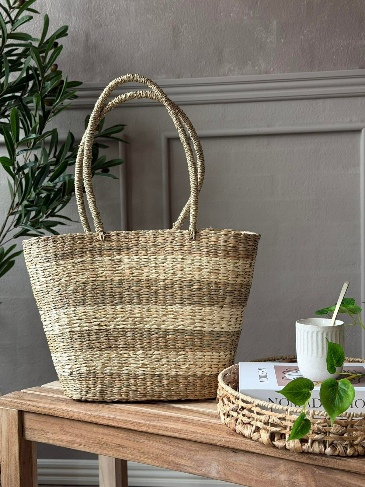 Shopper - Zeegras Strepen