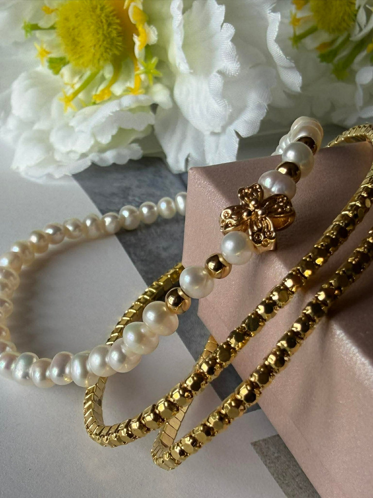 Armband Vega Set/3 - Echte zoetwaterparels