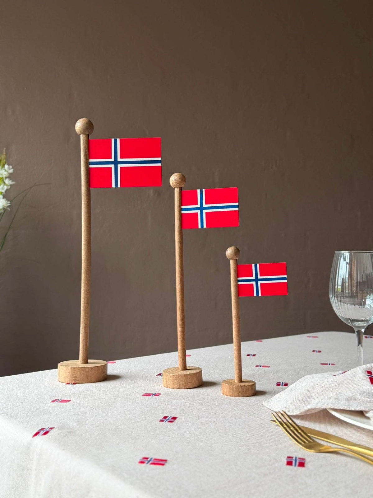 Noorse vlag wood - Meerdere maten
