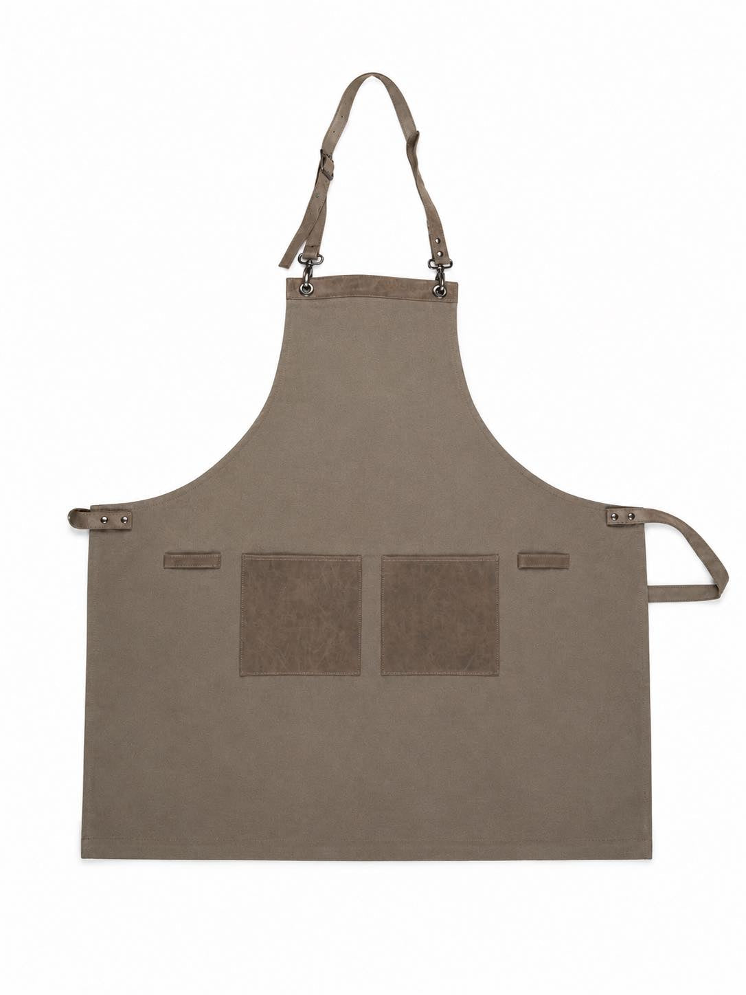 Schort canvas met 2 zakken - lichtbruin