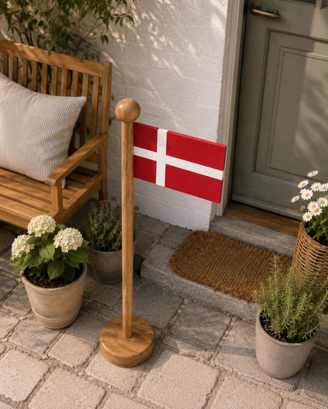 Vlag Dannebrog - Wood 100 cm
