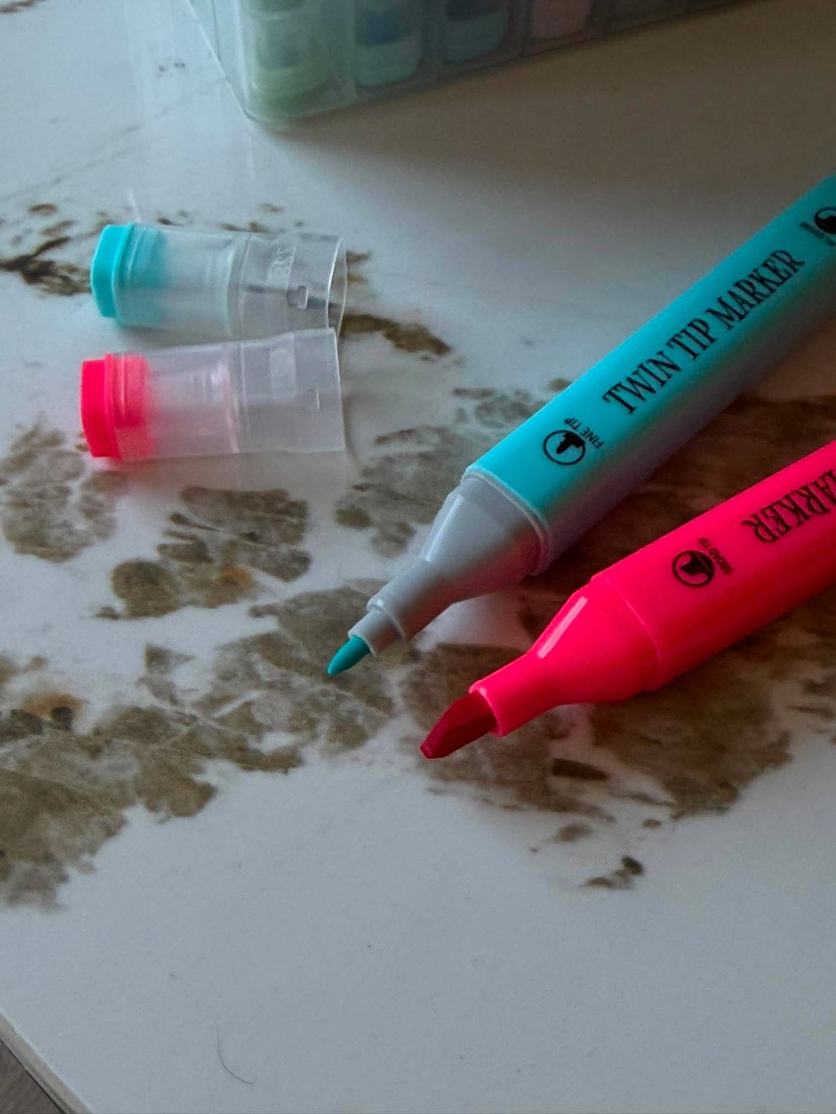 Tweezijdige stiften pastel - Doos met 48 stuks