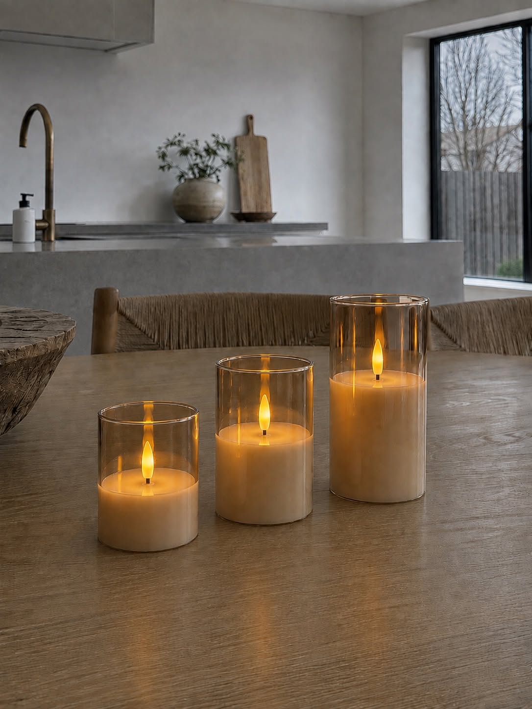 Led licht in glas - meerdere maten