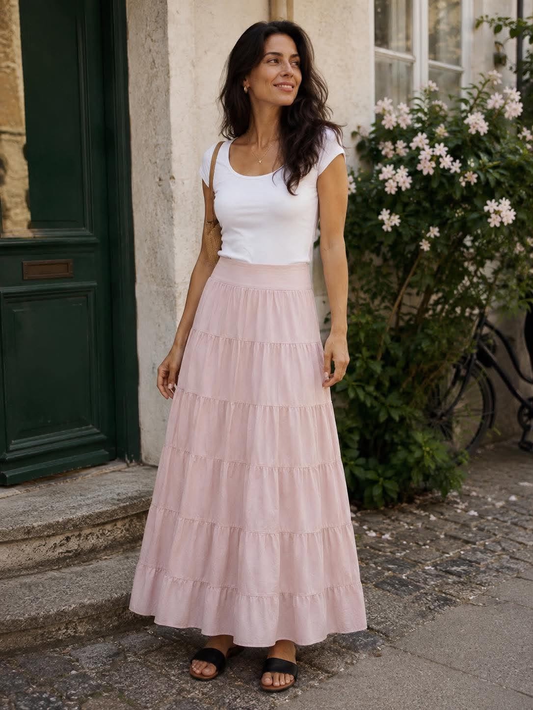 Rok Boheme cotton – S/M Roze
