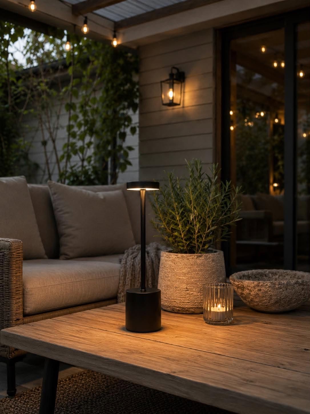 LED tafellamp BLACK - oplaadbaar met touch