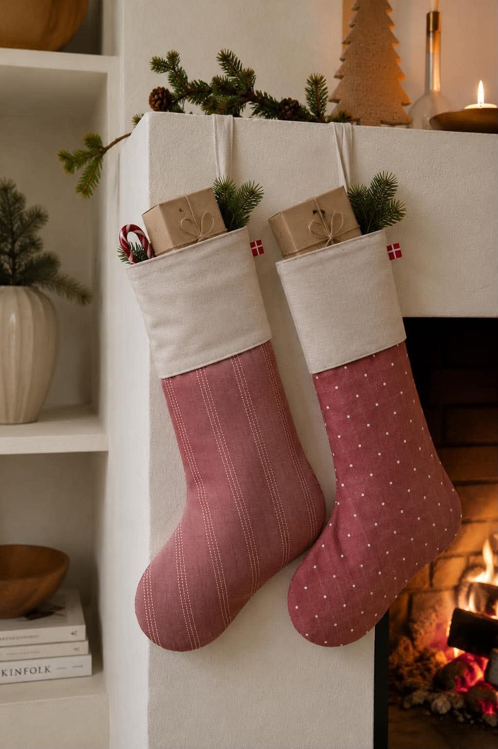 Kerstsok met stippen