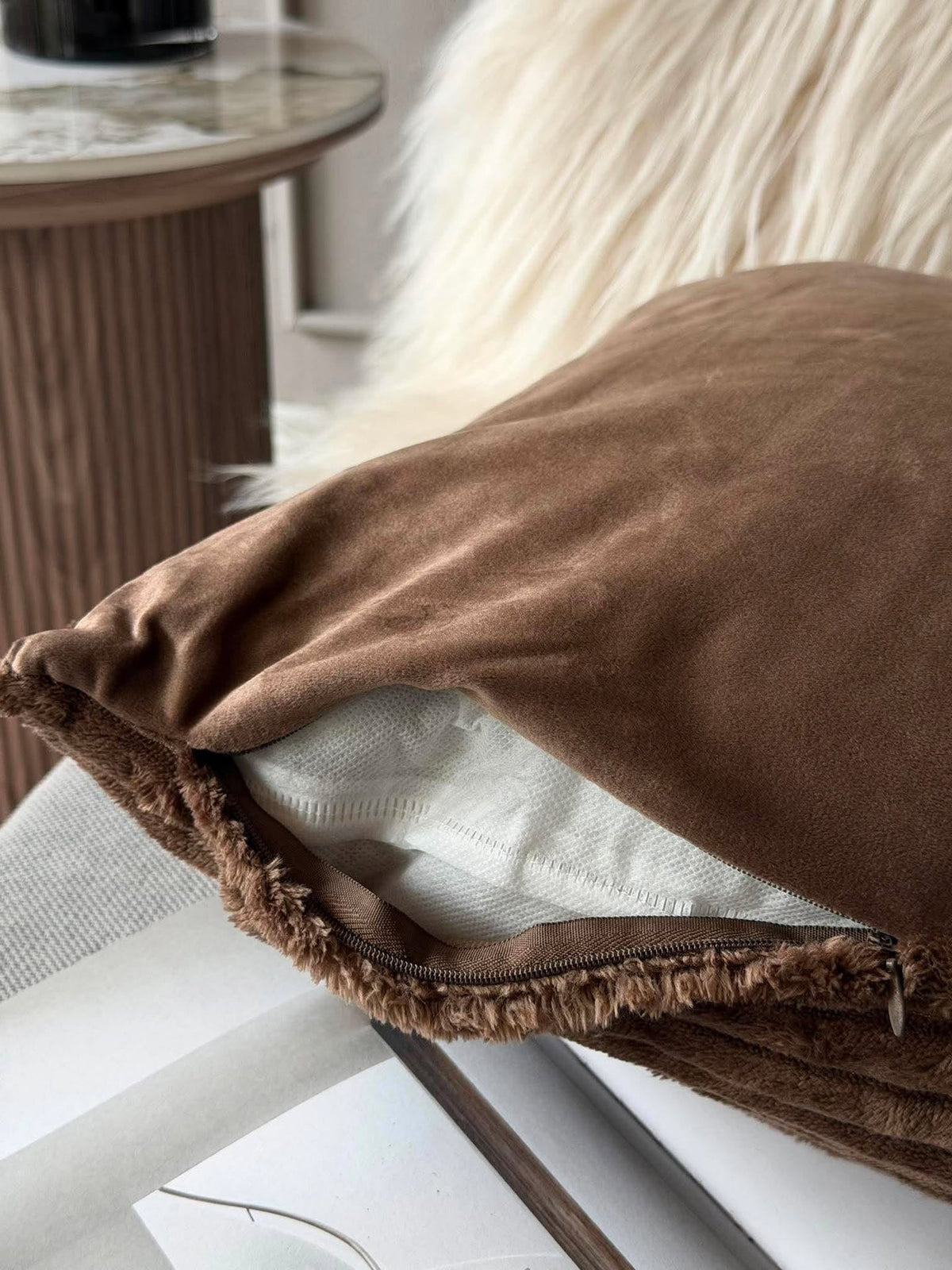 Kussen met vulling 45x45 cm - Brown