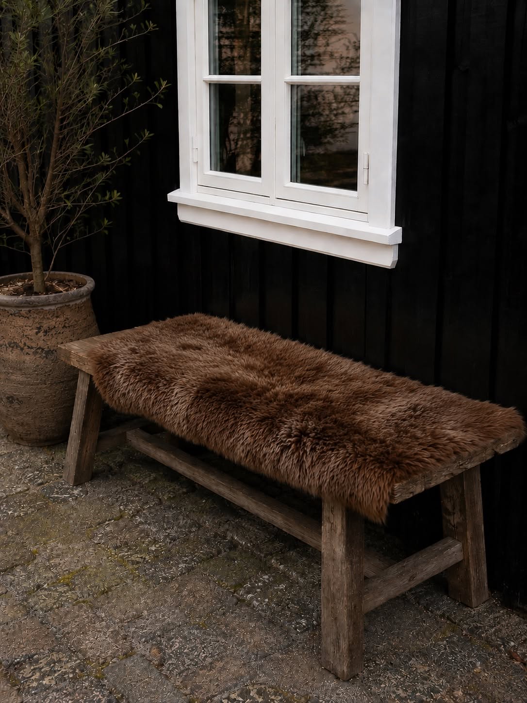 Vloerkleed van schapenvacht 70x140 - Brown