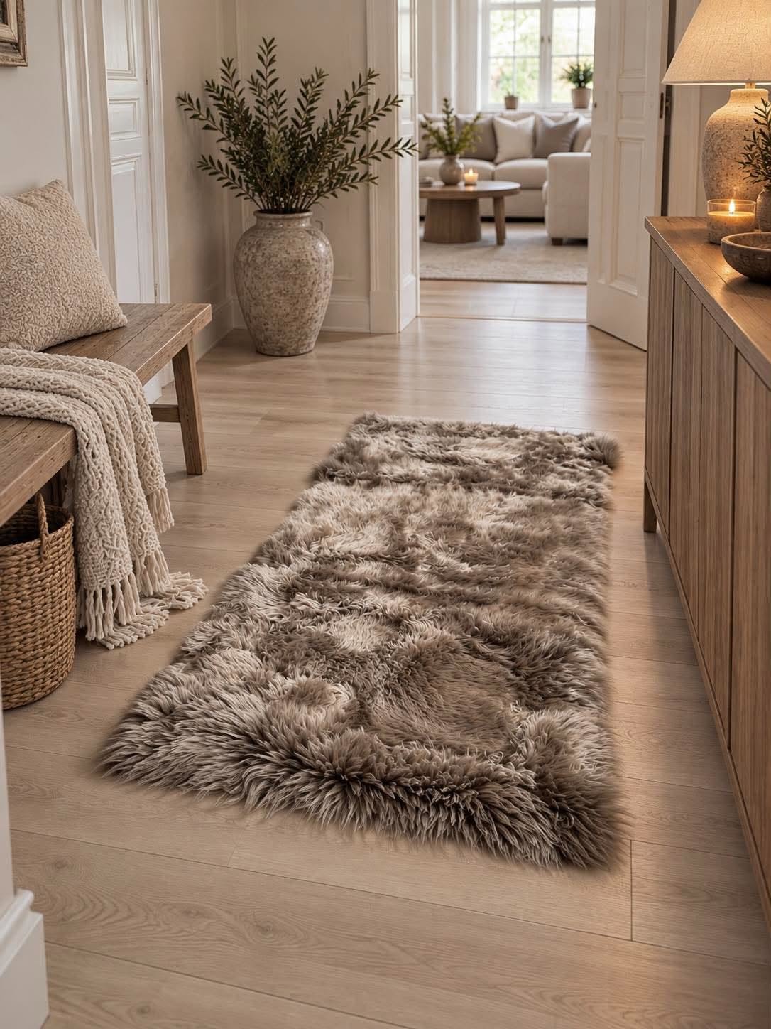 Vloerkleed van lamsvacht - 70x140 Mocca
