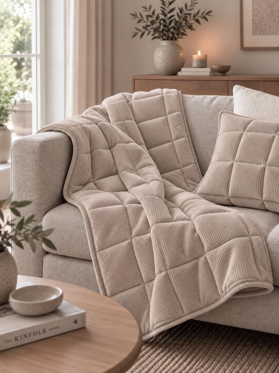 Bedsprei velours - Cappuccino