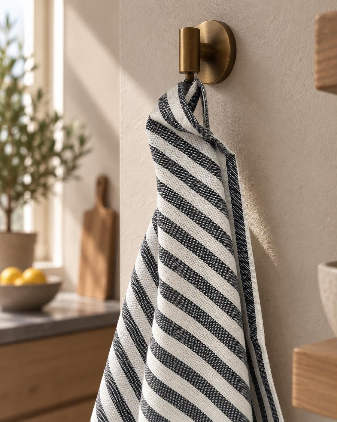 Theedoek streep Zwart - Set van 3 stuks