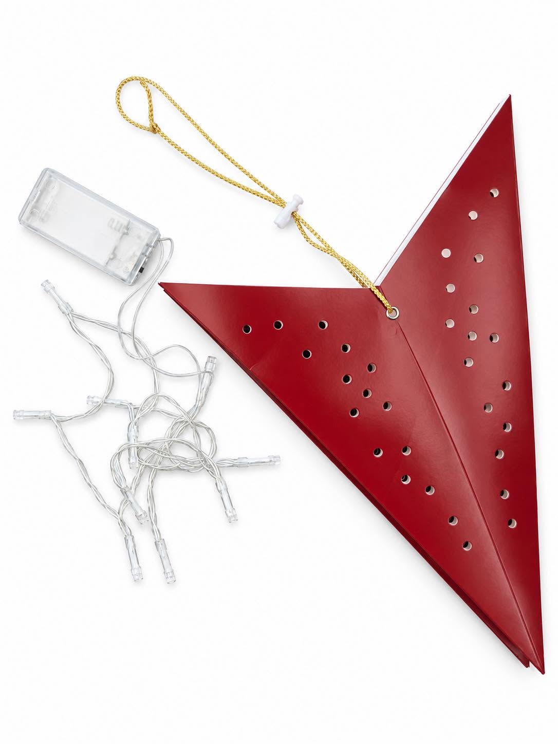 Ster met led licht - Rood 60 cm