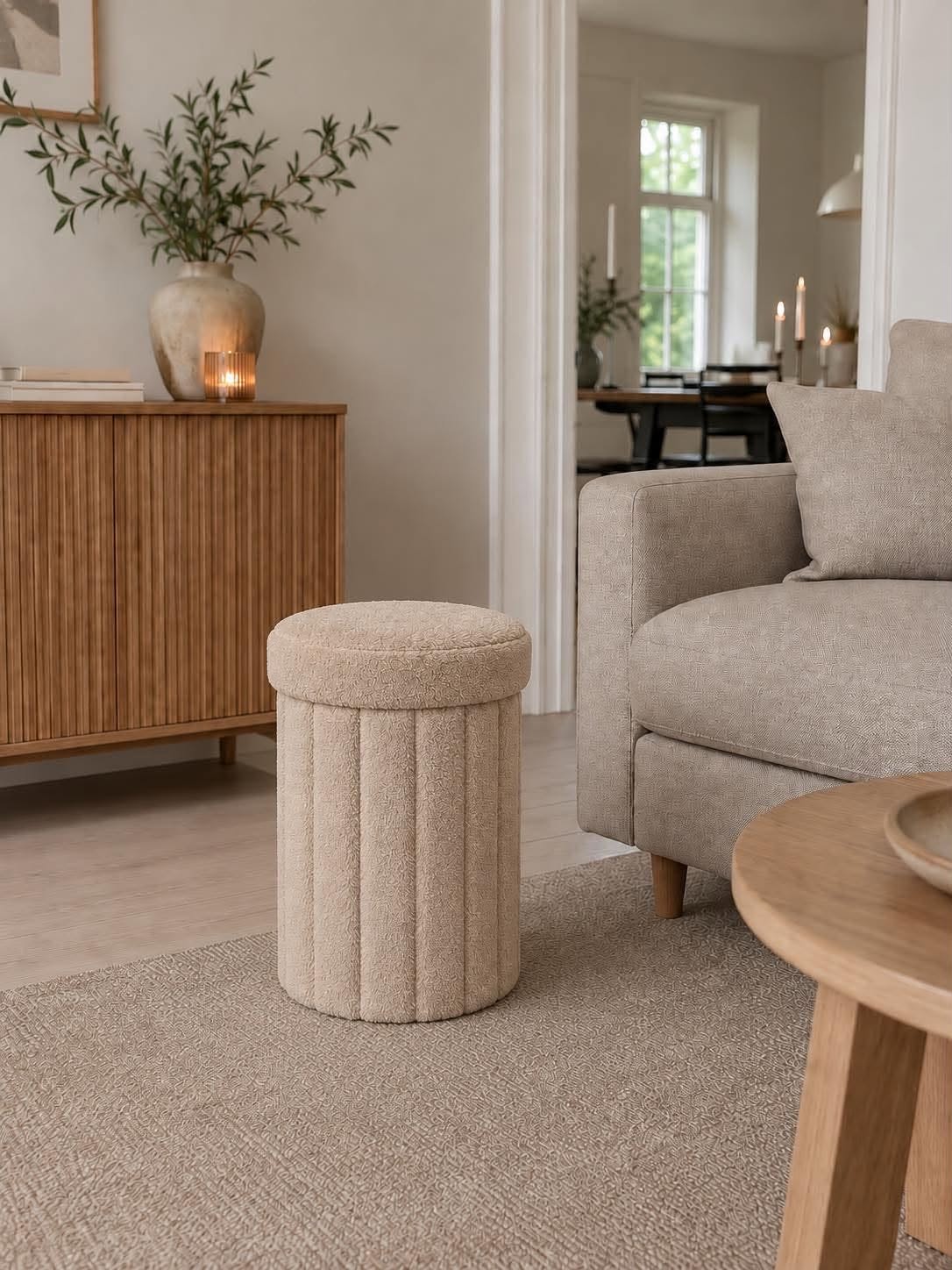 Poef met opbergruimte - Beige