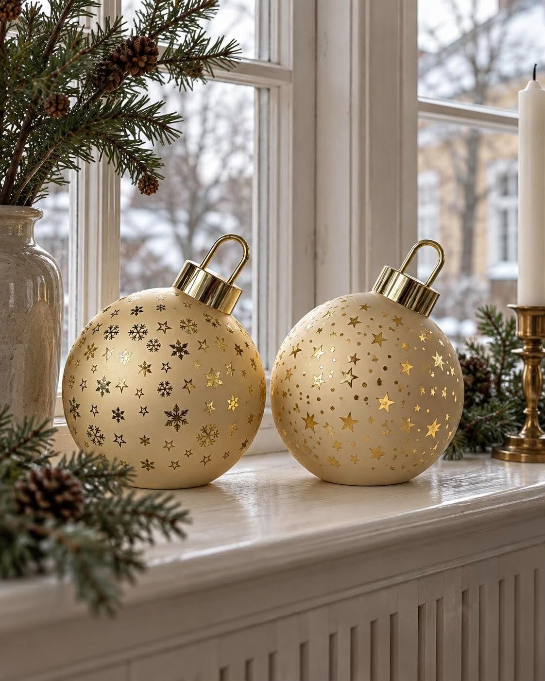 Kerstbal met licht MIX - Gold