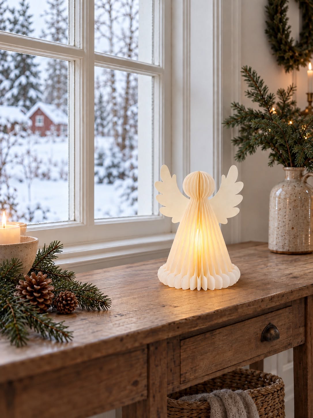 Engel met licht - 28cm