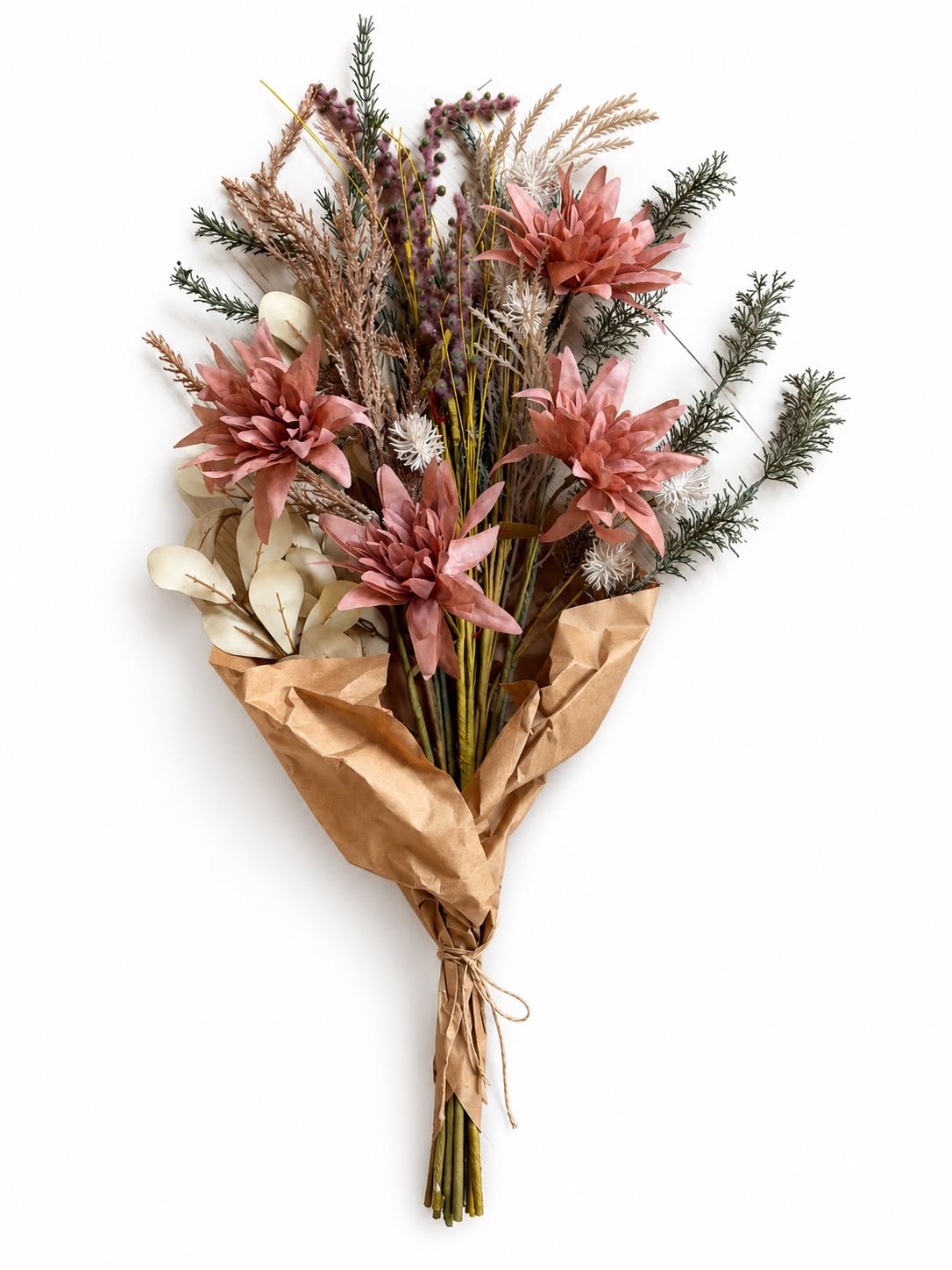 Buket 70cm - Grøn / lyng – Evighedsbuket