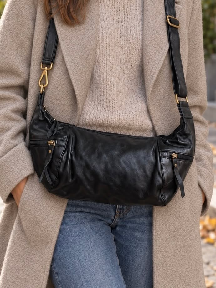 Tas Jane Black – schoudertas van leer