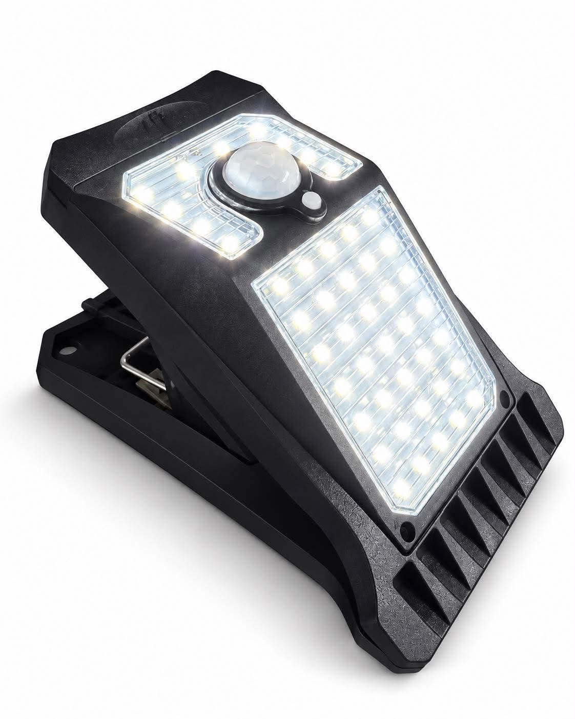 Clip-on lamp met solar en sensor – buitenverlichting