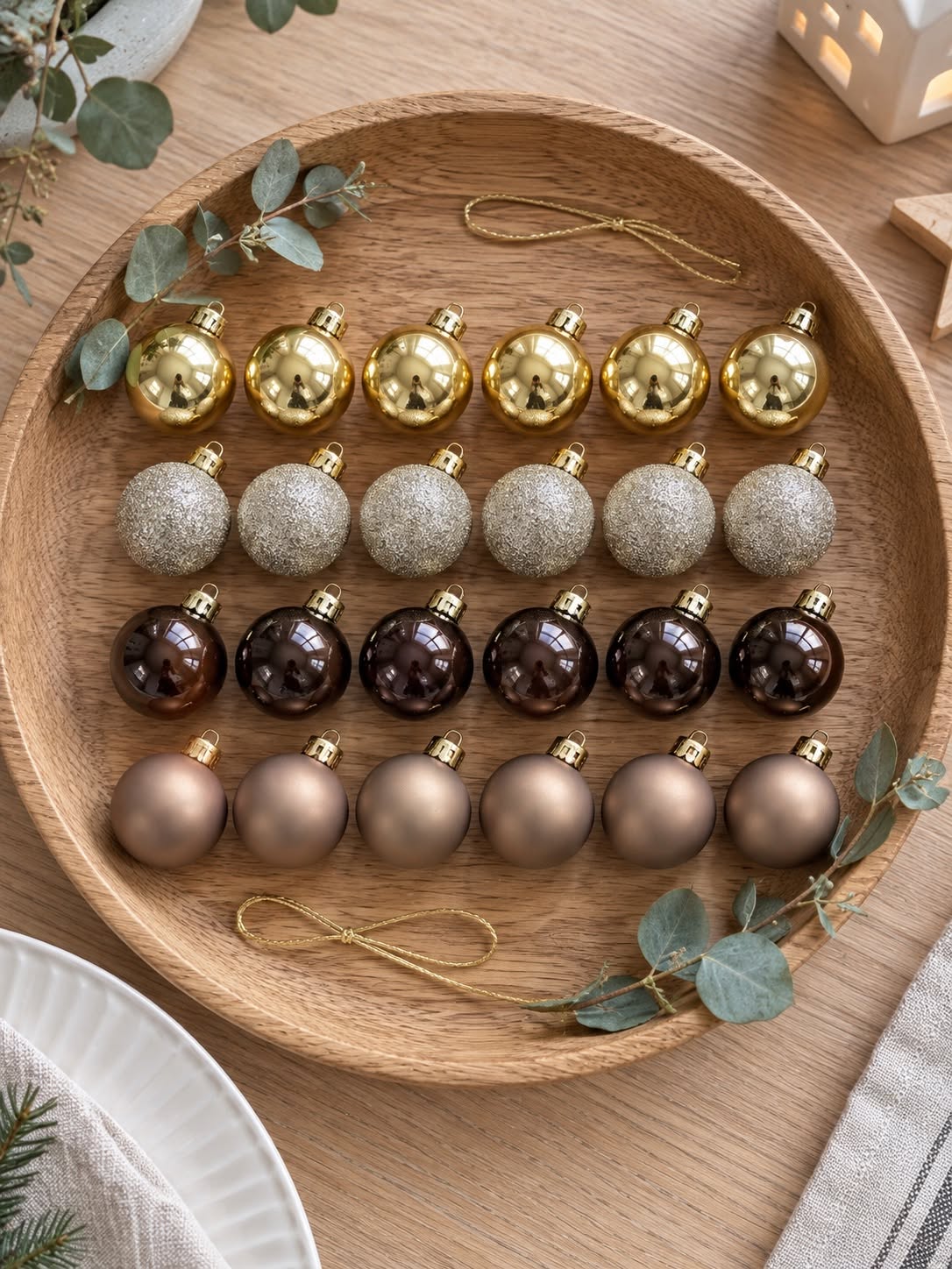Mini kerstballen - 24 stuks